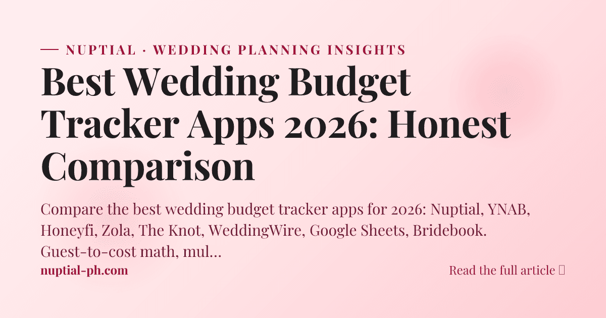 Best Wedding Budget Tracker Apps 2026: Honest Comparison