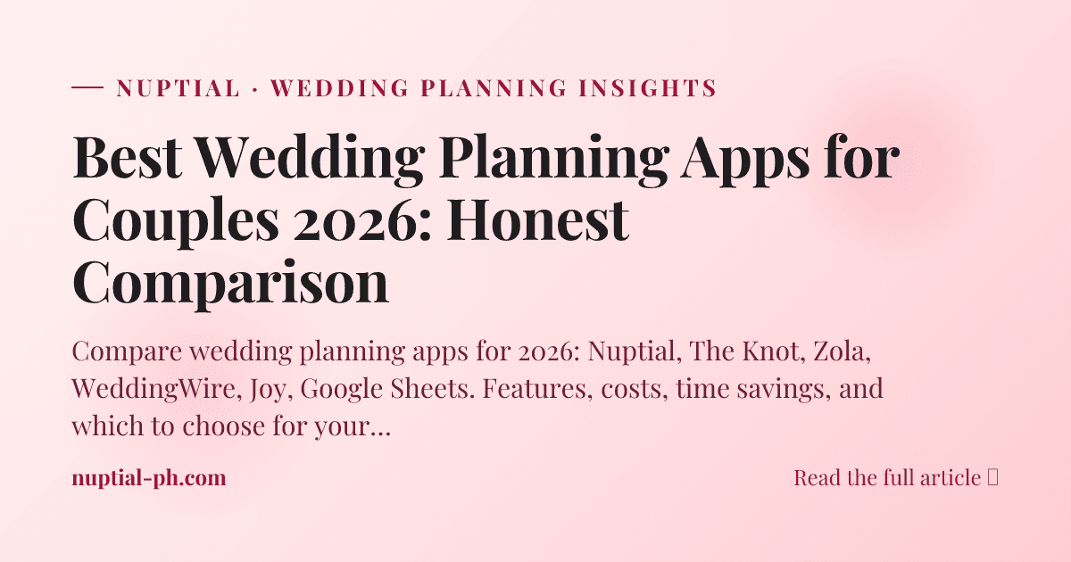 Best Wedding Planning Apps for Couples 2026: Honest Comparison