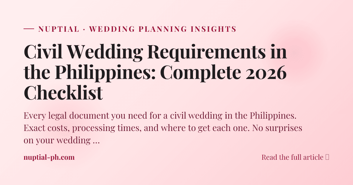 Civil Wedding Requirements in the Philippines: Complete 2026 Checklist