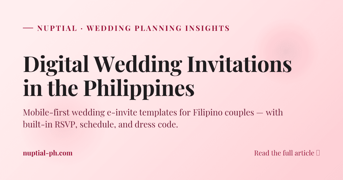 Digital Wedding Invitations in the Philippines