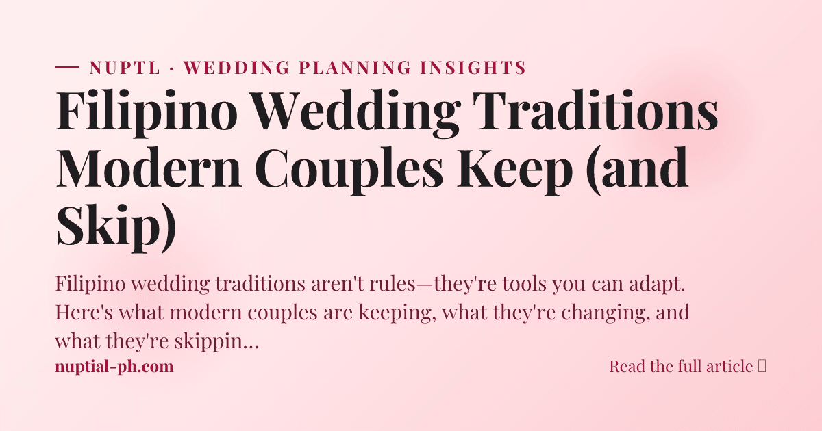 Filipino Wedding Traditions Modern Couples Keep (and Skip)