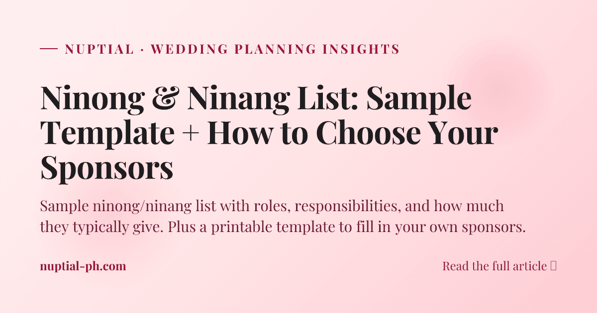 Ninong & Ninang List: Sample Template + How to Choose Your Sponsors
