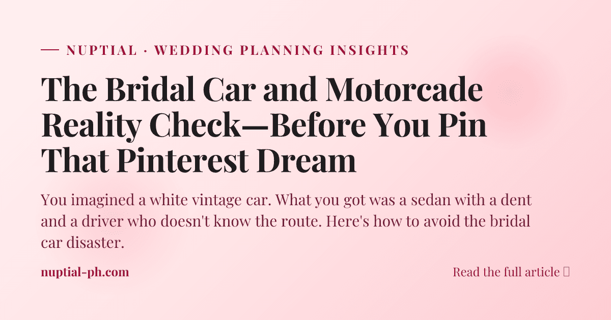 The Bridal Car and Motorcade Reality Check—Before You Pin That Pinterest Dream