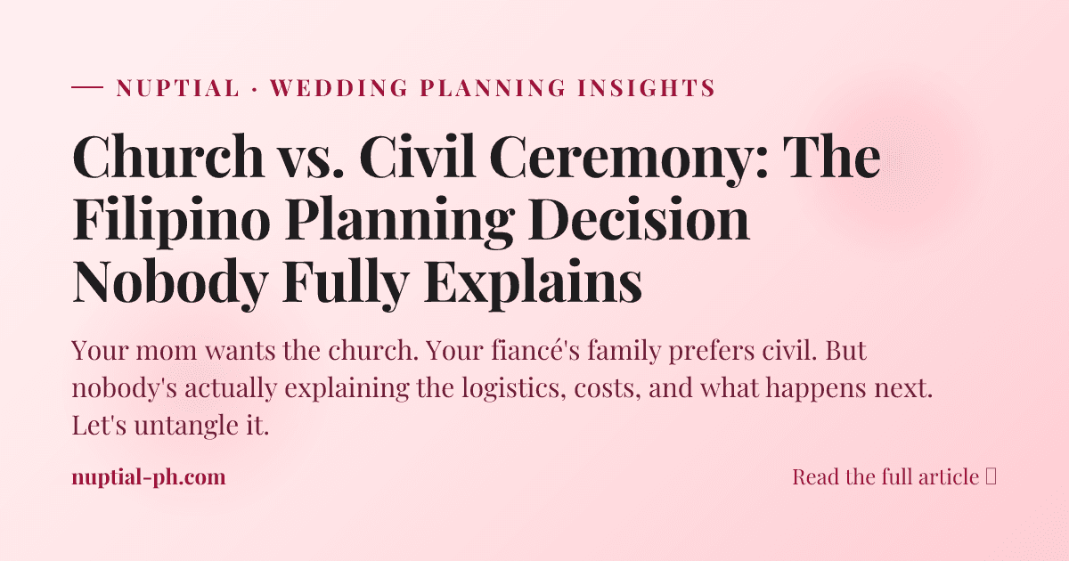 Church vs. Civil Ceremony: The Filipino Planning Decision Nobody Fully Explains