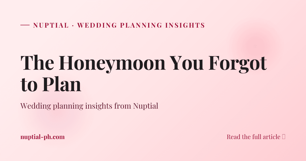 The Honeymoon You Forgot to Plan