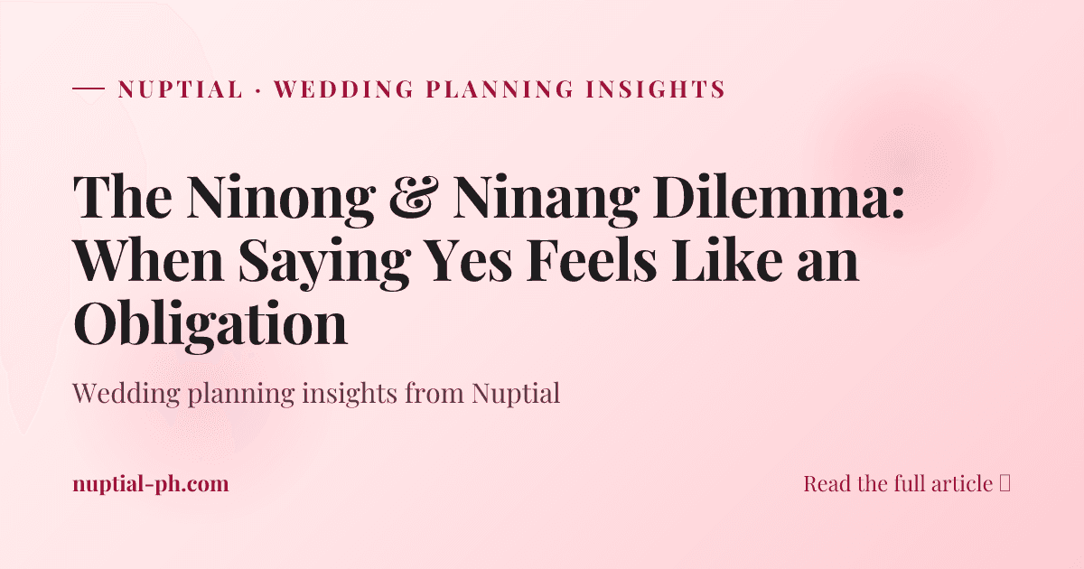 The Ninong & Ninang Dilemma: When Saying Yes Feels Like an Obligation