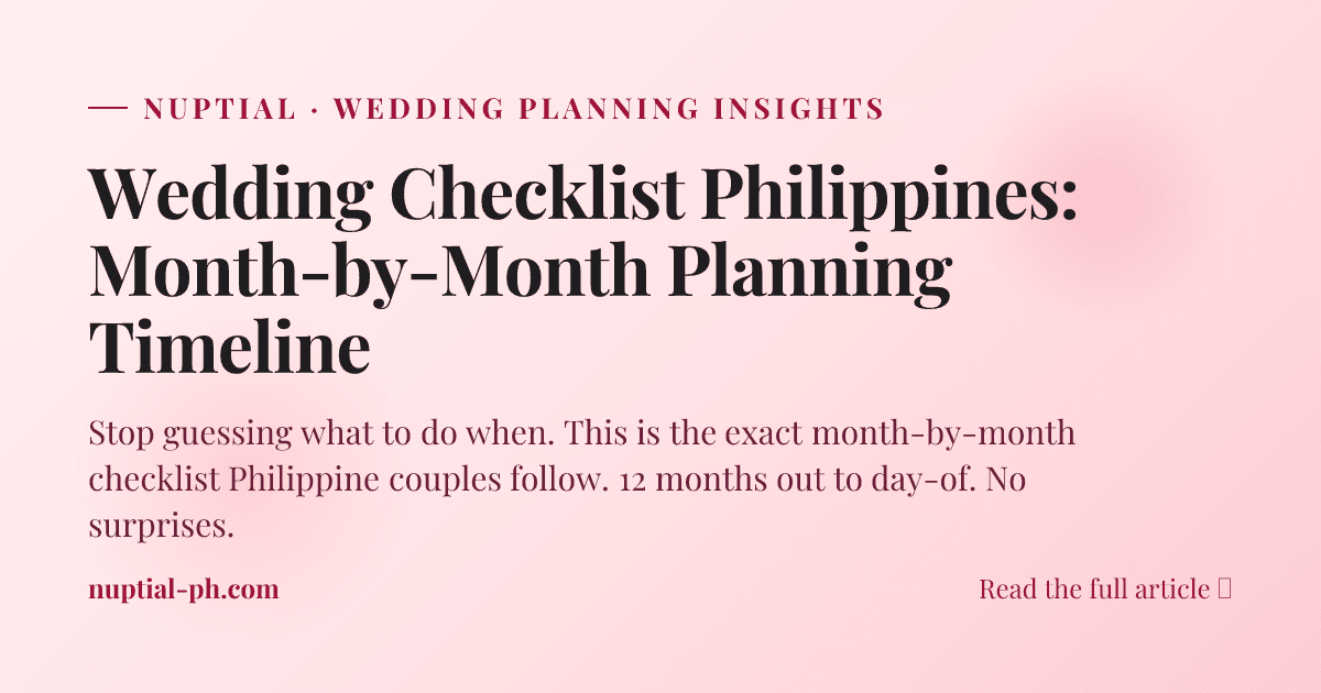 Wedding Checklist Philippines: Month-by-Month Planning Timeline