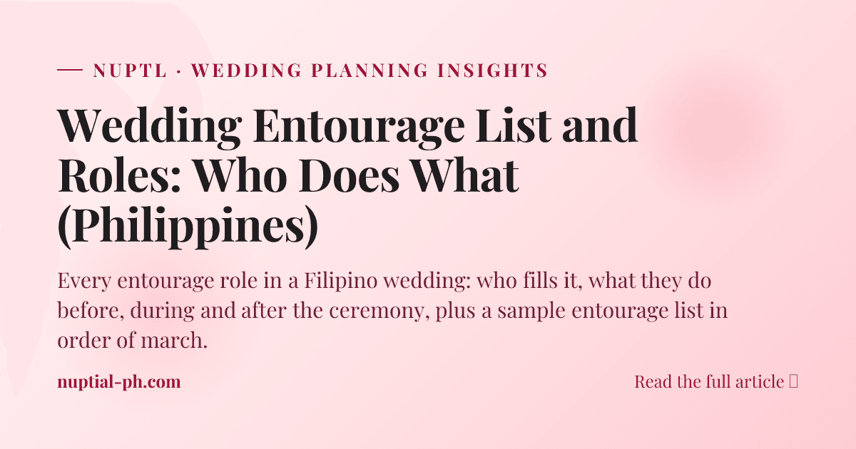 Wedding Entourage List and Roles: Who Does What (Philippines)