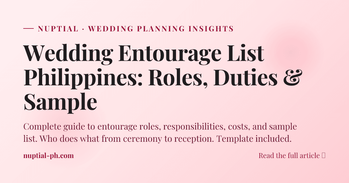 Wedding Entourage List Philippines: Roles, Duties & Sample