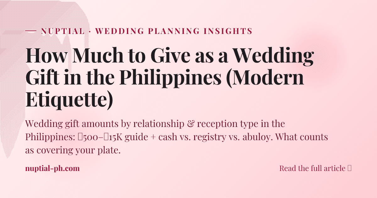 How Much to Give as a Wedding Gift in the Philippines (Modern Etiquette)