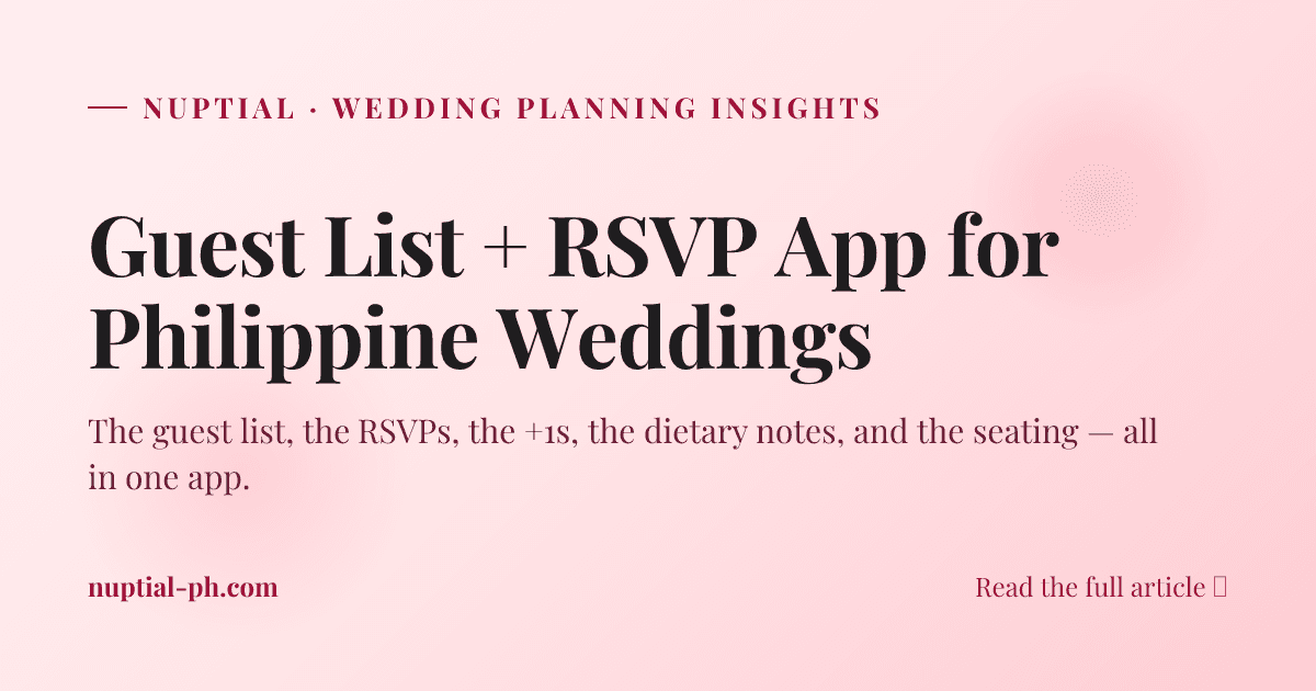 Guest List + RSVP App for Philippine Weddings