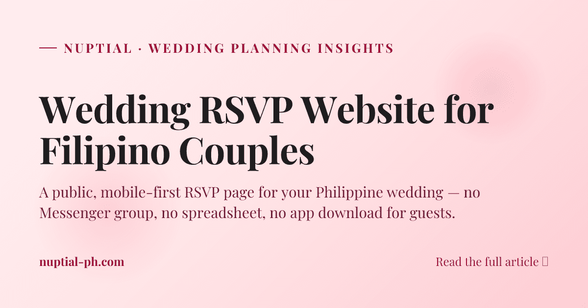 Wedding RSVP Website for Filipino Couples